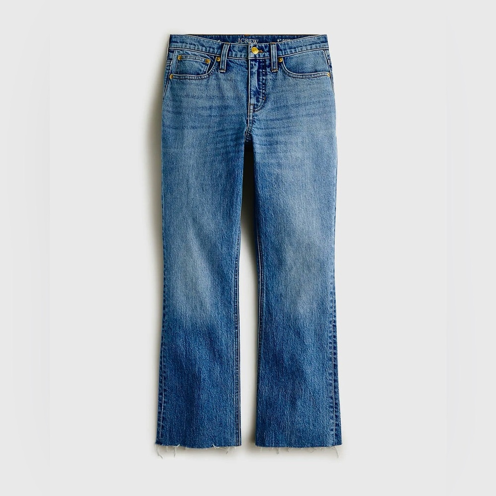 NWT JCREW 9” Demi Boot Crop Womens Distressed Jeans Ruby Wash Arizona Size 26